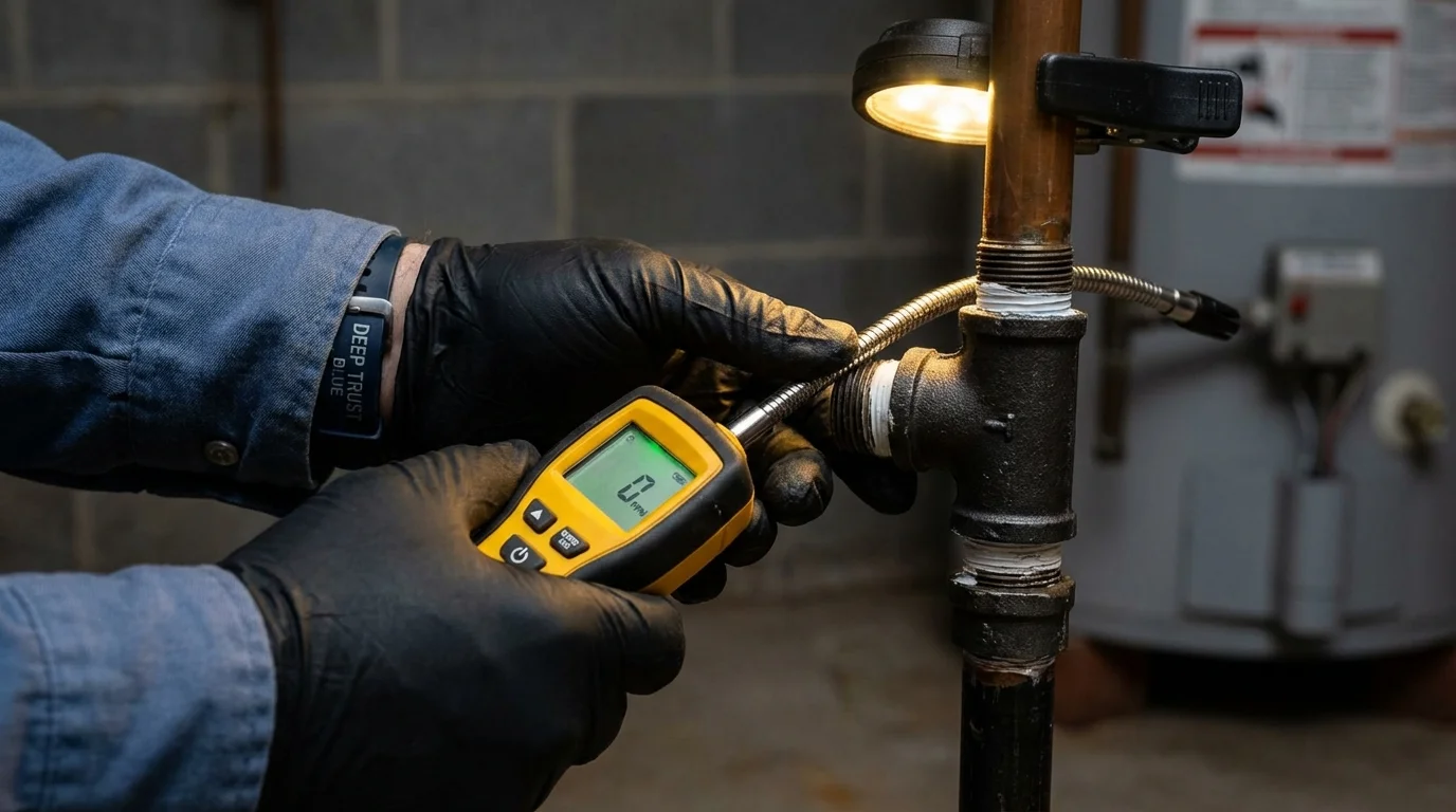Gas leak detection with electronic sniffer by Johns Plumbing LLC in Savanna